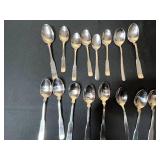 Vintage Stainless Steel Flatware Set with Decorative Glass Plates