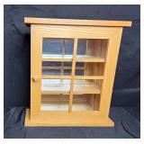 Wooden Display Cabinet with Glass Doors - 18" x 16" x 16.75"