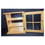 Wooden Display Cabinet with Glass Doors - 18" x 16" x 16.75"