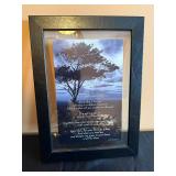 Framed Inspirational Poem with Decorative Gold Foil Leaves