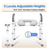 Bogural Adjustable Raised Toilet Seat with Handles $64.99 Retail *B