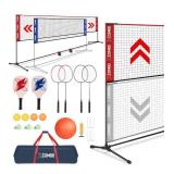 Brand New Badminton Set for Backyards, Kids Volleyball Pickleball Combo Set with Net $99.99 Retail *B