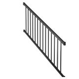 Peak Aluminum Railing 6 ft. Aluminum Deck Railing Stair Kit with Pickets in Matte Black for 36 in. high system