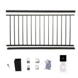 (2) Aria Railing 36 in. x 69.43 in. Black Powder Coated Aluminum Preassembled Deck Railing