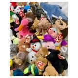 Giant Collection of Beanie Babies and Original TY Beanie Babies Poster  - 105 pcs