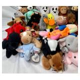 Huge Lot of Beanie Babies and Original TY Beanie Babies Poster  - 105 pieces