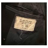 Navy Enlisted Man 36R Black 100% Wool Pea Coat