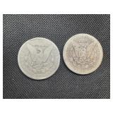 Two Morgan Dollars, 1882S and 1899O