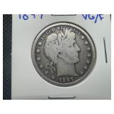 1897 Barber Half Dollar, Nice VG/F