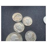 Ten US & Canadian Silver Coinage