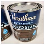 Two Quart Cans Of Water Based Wood Stain Espresso And Small Can Minwax Clear Satin