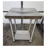 Stainless Steel Rolling 2-Tiered Table