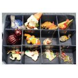 Collection of 15 Christmas Ornaments in Organizing Box