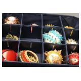 Collection of 15 Christmas Ornaments in Organizing Box