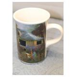 Set of 2 Vintage Scenic Ceramic Mugs