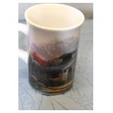 Set of 2 Vintage Scenic Ceramic Mugs