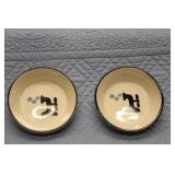 Set of 2 Vintage Stoneware Bowls with Sewing Machine Design