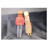 Set of 2 Vintage Poseable Dolls in Colorful Outfits