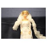 Vintage 1966 Barbie Doll in Elegant White Gown with Iridescent Ribbons