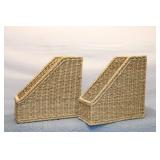 Set of 2 Handwoven Natural Fiber Storage Baskets