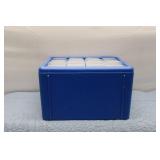 Storage Organizer Set - Clear Plastic Box and Blue Drawer Organizer