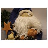 Christmas Storage Box with Santa Doll and Decorative Mailbag