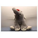 Gray Plush Elephant Stuffed Animal with Heart Details