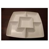 Serving Tray Set with Divided Plate, Bowl, and Christmas Kitchen Towels