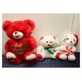 Assorted Holiday Decor Including Plush Toys and Light Sets