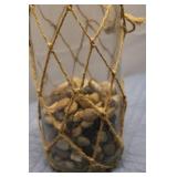 Set of 3 Decorative Glass Bottles and Jars with Natural Pebbles