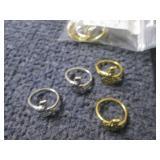 2- 4pk Rings, 3 pr Earrings...