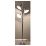 Chrome Floor Lamp / Lamp Tree with Three Adjustable Lights