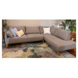 Jollen Mid Century Style Grey Two Piece Sectional