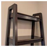 Espresso Wood Ladder Bookshelf