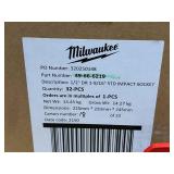 MILWAUKEE Lot of 4 Boxes of- 1/2" Drive Standard Impact Sockets (total of 173 sockets) (see description for details)