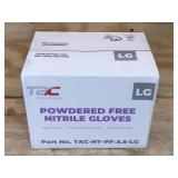 Case of TAC Powdered Free Nitrile Gloves Size Large