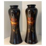 Pair of Antique Art Nouveau Roseville Pottery Vases