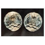 Pair of Tiffany & Co Faceted Crystal Candle Holders