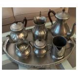 Lovely Full Vintage Tea Set and Tray by Royal Holland Pewter