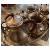 Lovely Full Vintage Tea Set and Tray by Royal Holland Pewter