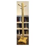 Vintage Yellow Wood Coat Tree / DYI Project