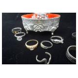 jewelry box and costume rings