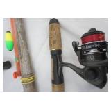 Lot of 3 ice fishing rods and reels