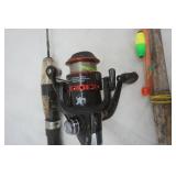 Lot of 3 ice fishing rods and reels