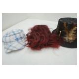 Hat lot, Halloween hat and wig and Polaris cap