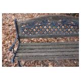 Patio Furniture Wrought Iron Treated Wood Bench…