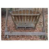 Treated Wood Double Seat Yard Glider Swing...