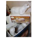 3 Piece 28" Marble White Nativity Set Lighted Blow Mold General Foam Plastics...