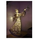 Outdoor Christmas Lighted DeCor 50-Inch Nativity Angel Trumpet Playing Angel Gold Silver Accents...