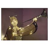 Outdoor Christmas Lighted DeCor 50-Inch Nativity Angel Trumpet Playing Angel Gold Silver Accents...